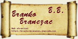 Branko Branežac vizit kartica